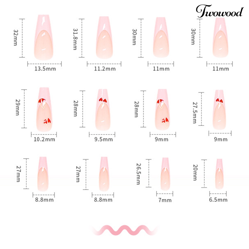 Patch Kuku Motif Hati Warna Pink Bahan ABS Tahan Lama Untuk Kencan