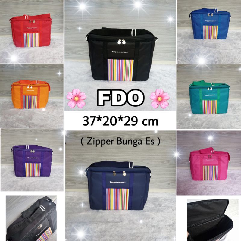 Tas Bekal Tupperware Fdo ( Zipper bunga Es ) / Tas Multifungsi/ Fdo bag