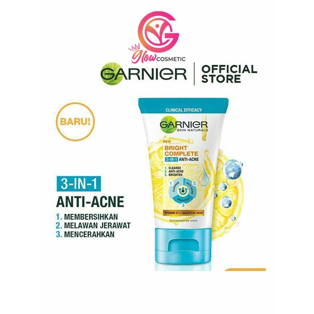 GARNIER NEW BRIGHT COMPLETE 3-IN-1 ANTI-ACNE