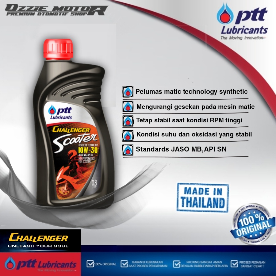 OLI PTT LUBRICANTS CHALLENGER SCOOTER 10W30 0.8L MB 4T SEMI SYNTHETIC