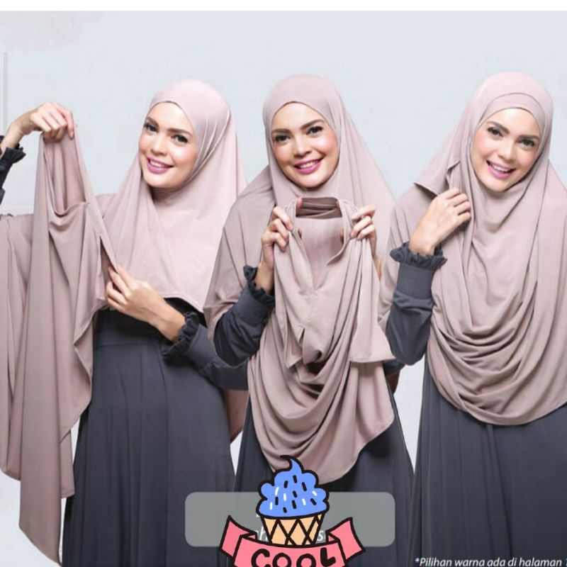 Jilbab Hijab Pasmina Instan non pet 210x75 cm