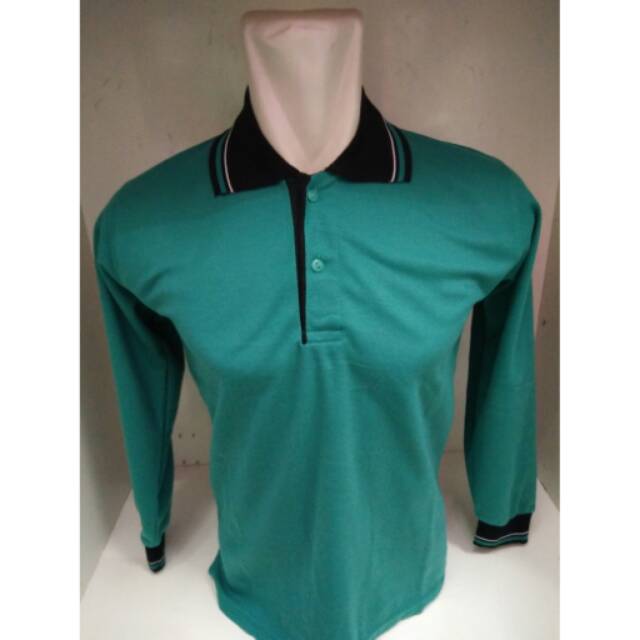 Polo Shirt Panjang Hijau Tosca | Polo Shirt | Kaos Polos | Kaos Cowok