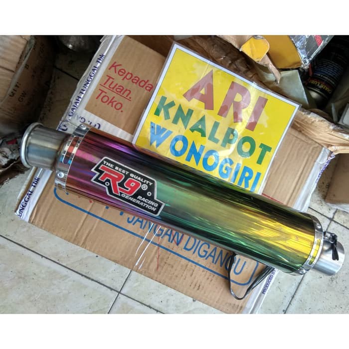 KNALPOT R9 SILENCER R9 PELANGI RAINBOW BLUEMOON SILENCER SAJA