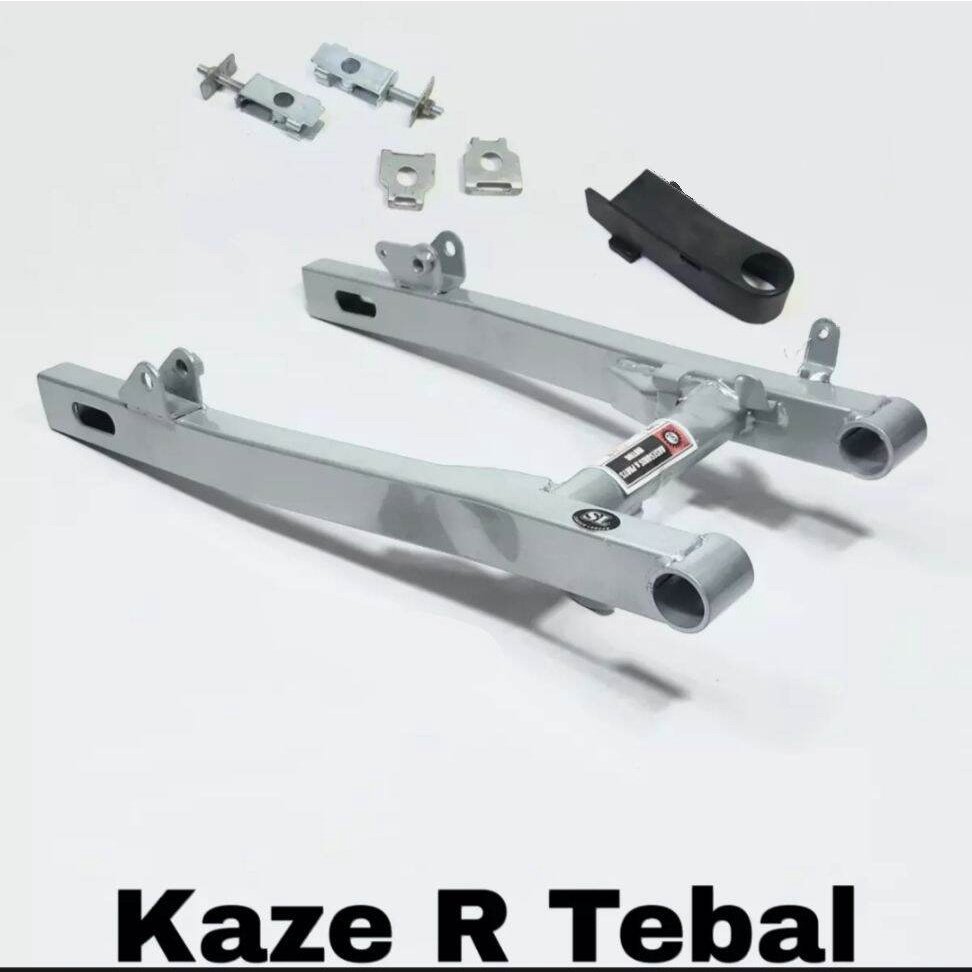 SWING ARM KAZE R SILVER STANDARD + KARET + SETELAN RANTAI TEBAL