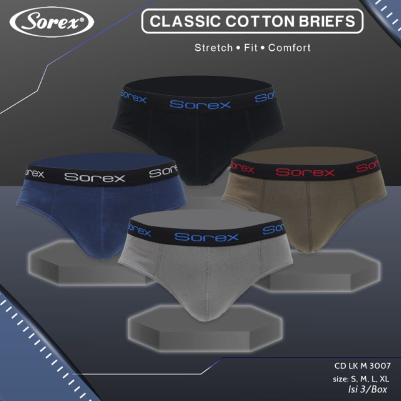 Sorex M3007 celana dalam pria segitiga Men's BRIEF ISI (3 pcs)