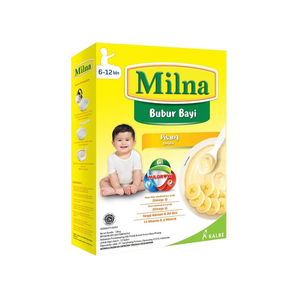 Milna Bubur Bayi Reguler 6+ 8+ Bulan 120 gr MPASI BAYI