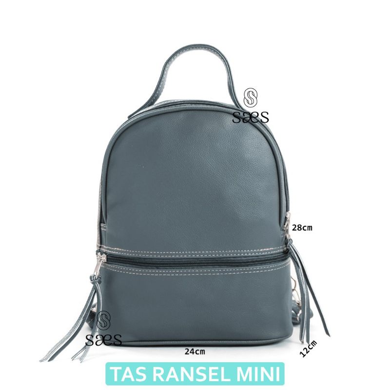 Tas Ransel Mini Multifungsi Feli saes store Kpop Backpack kulit murah Felicia saes store 001-ABU TUA