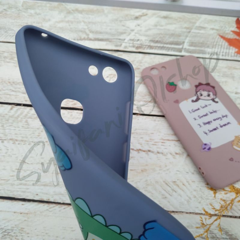 Cute Case Vivo V7 / Vivo 1718  Softcase Karakter Keren + free Popsocket