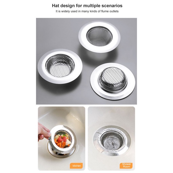 Ready To Ship!! Owt Saringan Saluran Pembuangan Wastafel Dapur Bahan Stainless Steel