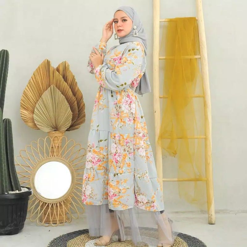 Jasmin maxi tile baju gamis pakaian wanita dress fashion muslim