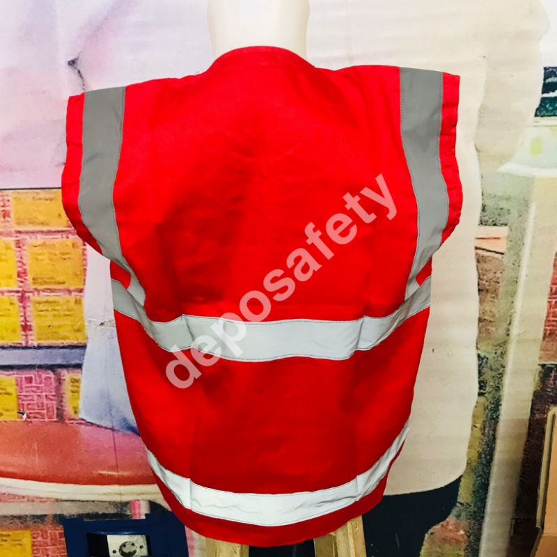 Rompi Safety Drill - Safety Vest Drill ORIGINAL Bahan Drill - BERKUALITAS