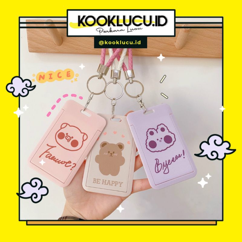 

Card Holder Name Tag ID Card Case Milk Bear Korean Aesthetic Korea stuff Korea Stationary