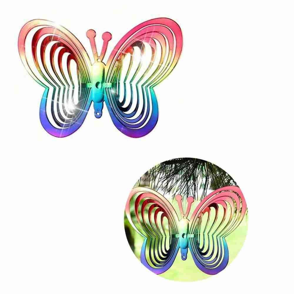 Populer 2PCS Butterfly Wind Spinner Dekorasi Halaman 3D Dekorasi Taman Wind Chime