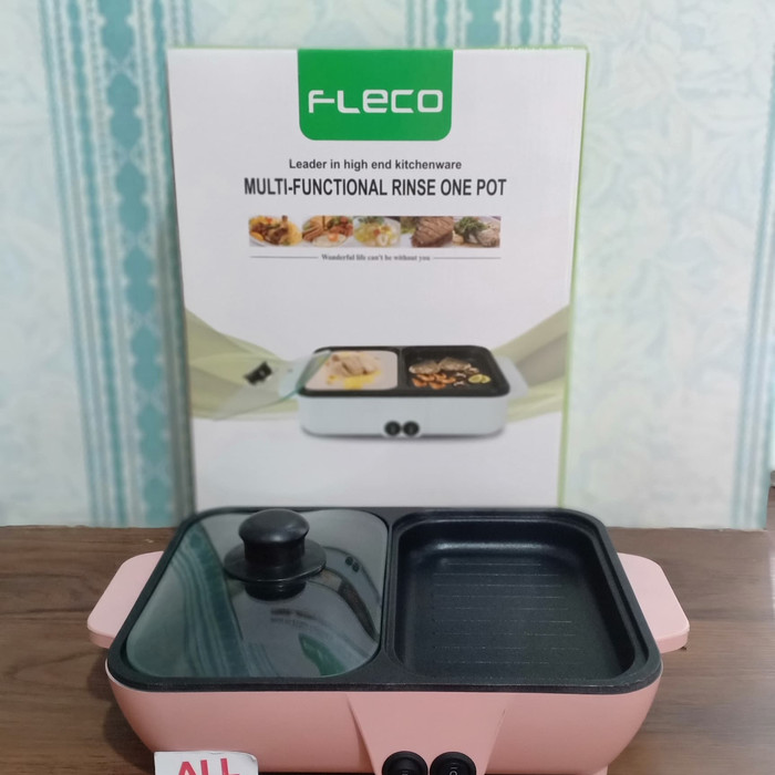 (COD) Pemanggang Pemanas Merek FLECO Multi Functional Rinse One Pot Model 601 HOT POT shabu-shabu