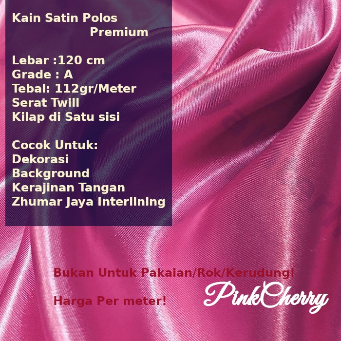 Kain Satin Saten Silk Polos Tebal Satin Bridal Satin Dekorasi