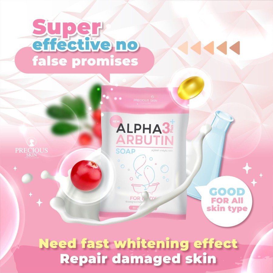 PEMUTIH BADAN PERMANEN SABUN THAILAND ALPHA ARBUTIN SABUN BATANG MANDI 80GR - SABUN ALPHA ARBUTIN ORIGINAL PERAWATAN TUBUH