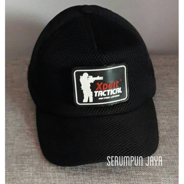 TOPI XPERT TACTICAL JARING VELCRO DENGAN PATCH