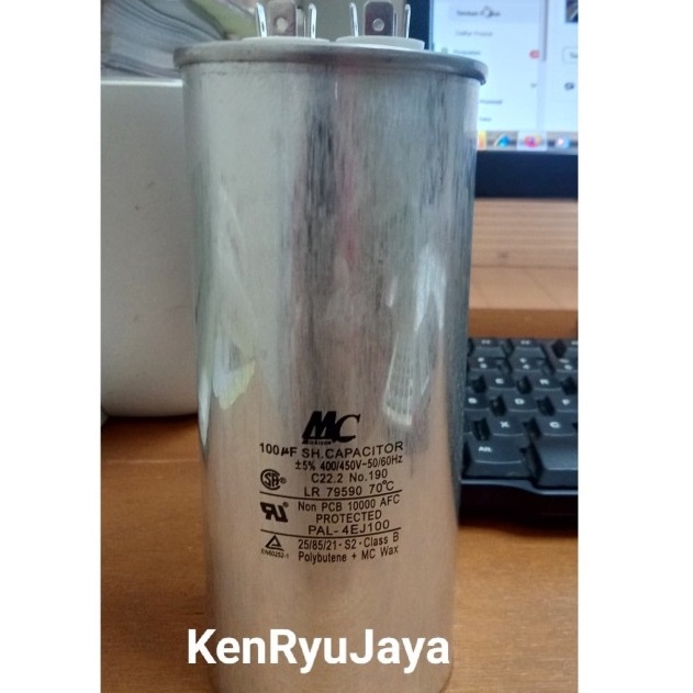 kapasitor 100uf 450 Vac mc
