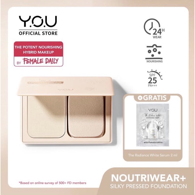 YOU NoutriWear+ Silky Pressed Foundation ( YOU MAKEUPS OFFICIAL STORE )