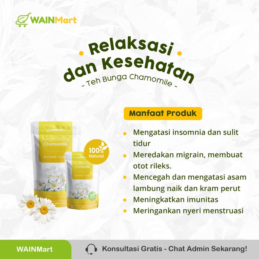 PAKET HEMAT RELAKSASI Teh Bunga Kering Herbal Teh Bunga Chamomile 10g 3 pcs + Bunga Telang 10g 2 pcs