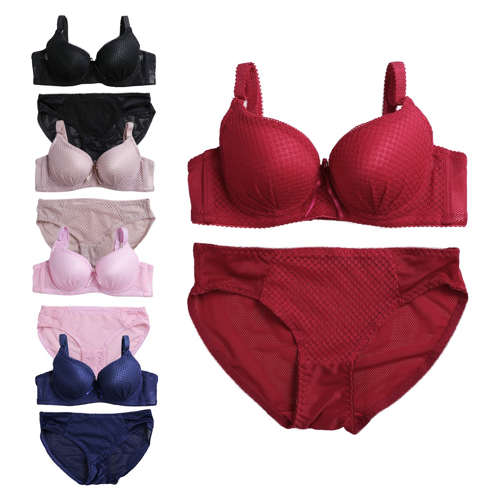 Bra setelan celana dalam wanita bh kawat set cd transparan sexy berkawat pushup push up SPM 0312 Set