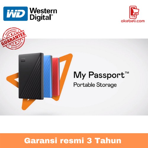 WD MyPassport HDD External 4TB - 2,5 inch 3 Warna