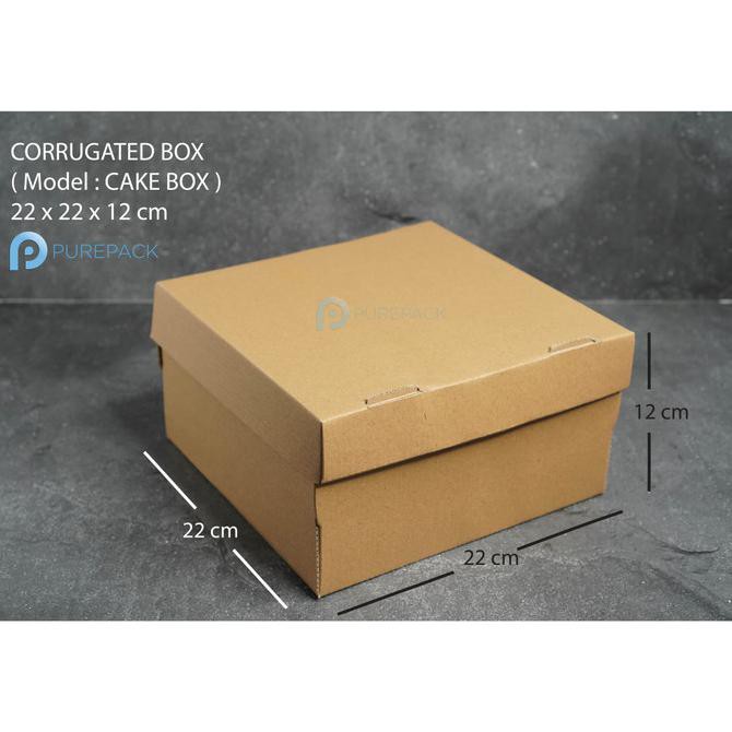 

BARU CAKE BOX KOTAK DUS BOX KUE BOLU CAKE CORRUGATED BOX UK 22X22 CM