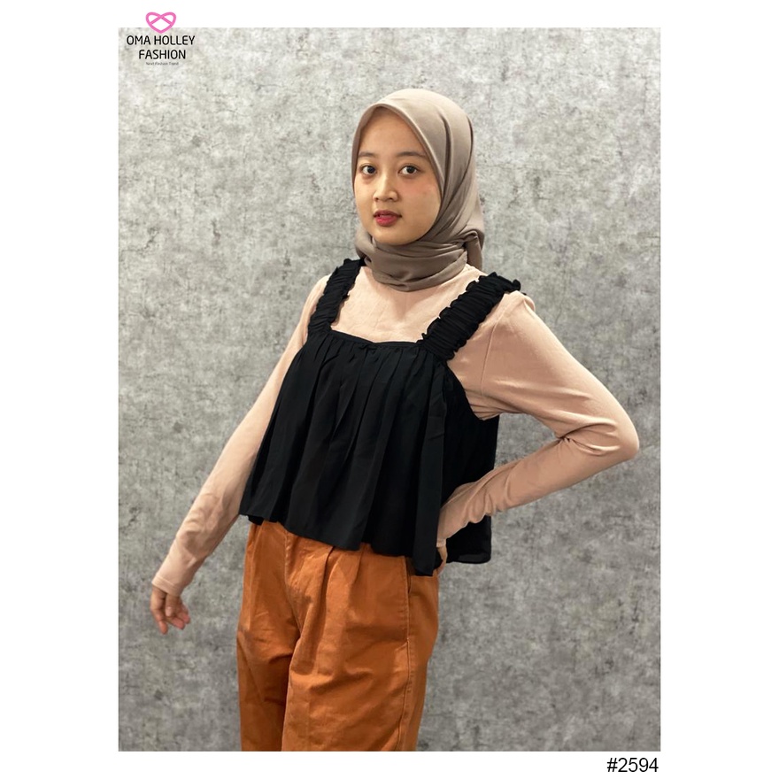 (COD) OH Fashion Clafita Blouse Crop Ruffles #2594