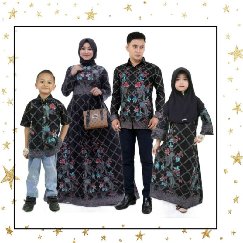 Baju Pasangan Muslimah Couple Batik Family Keluarga Kekinian Modern