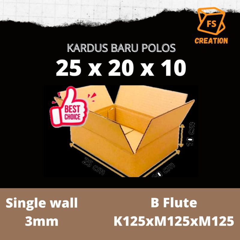 

Kardus Dus Box Kotak Packing Besar Karton Coklat Polos Baru Ukuran 25x20x10