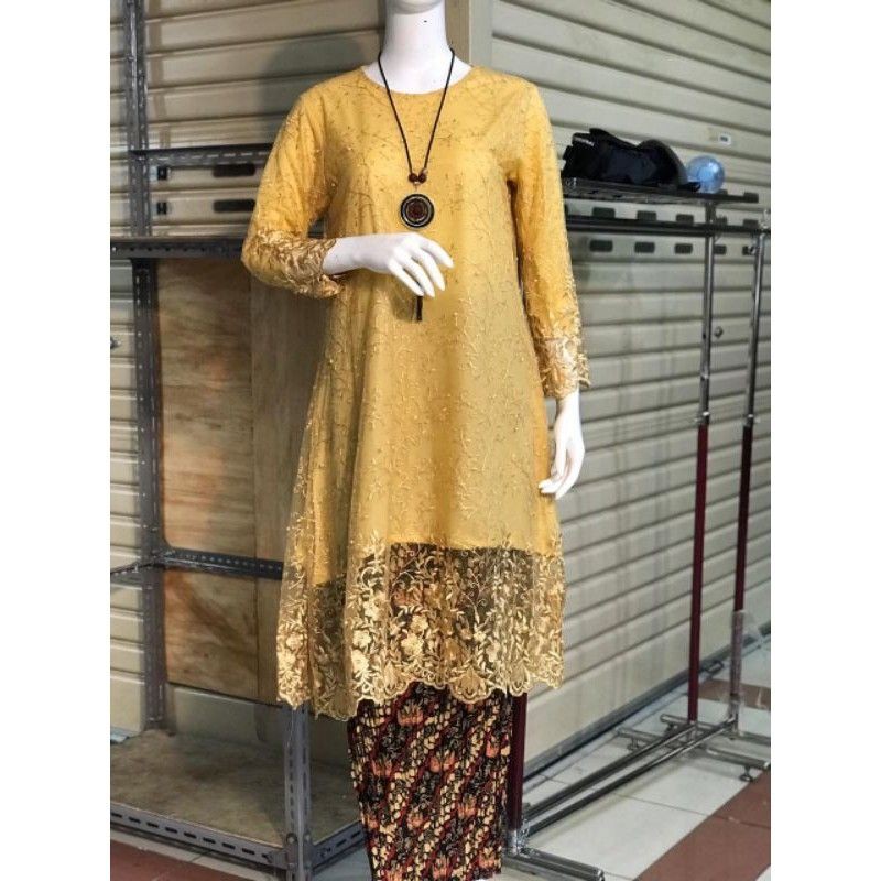SET KEBAYA TUNIK JUMBO/KEBAYA TUNIK TULLE JUMBO LD 120/KEBAYA MODERN/BAJU KEBAYA/KEBAYA JUMBO/KEBAYA-3