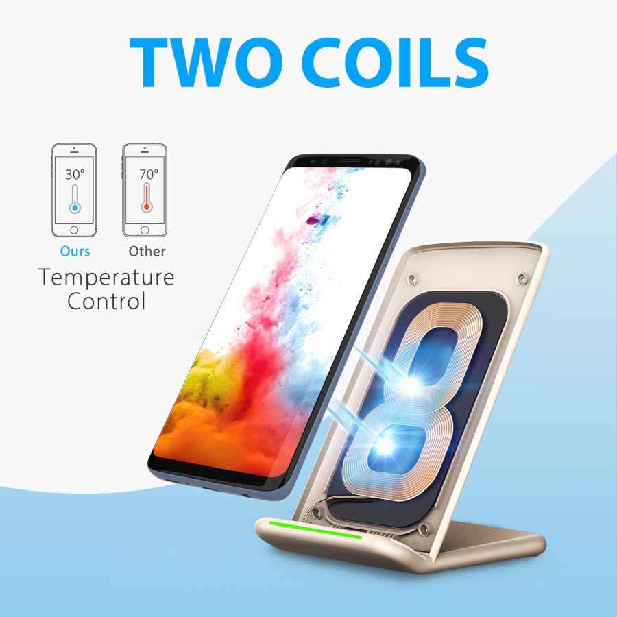 MPOW - Holife 10W Wireless Charger, Fast Wireless Charger Stand HLPA046