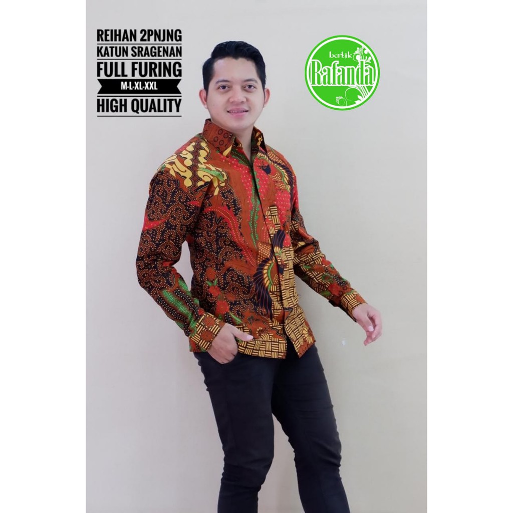 REIHAN 2 RAFANDA BAJU KEMEJA BATIK PRIA SOLO LENGAN PANJANG PENDEK LAPIS FURING ATASAN BATIK PREMIUM MODERN KATUN HALUS KOPI MOCCA UWER MERAH GURDO  ERLANGGA SEKTI 2 KARISMA WARNA PARANG MERAK KLABANG WERNO GUNUNGAN CATUR PRAKASITA MERAH KLANGENAN MERAH