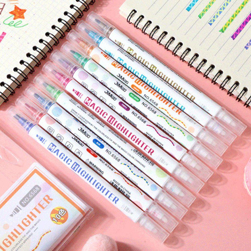 Preva 10PCS/Set Penanda Neon Dapat Dihapus Magic Color Changing Drawing Tools