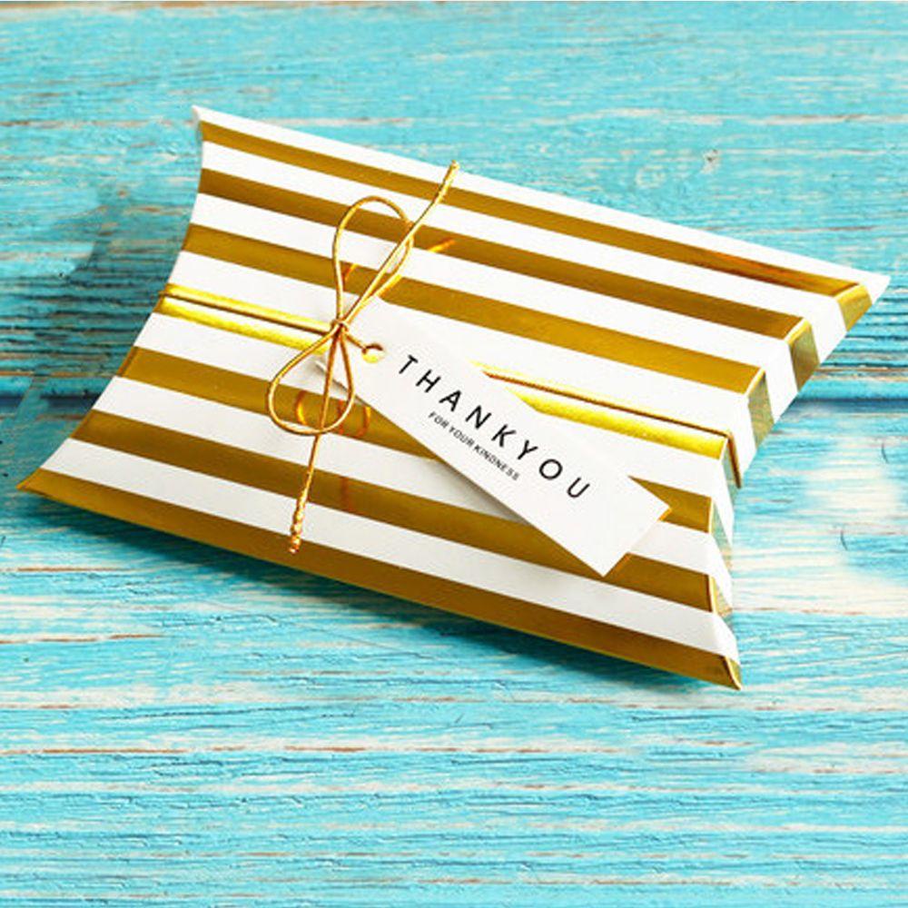 Lanfy Candy Box Bentuk Bantal Romantis Kokoh Dengan Hang Tag Benang Emas Gift Box