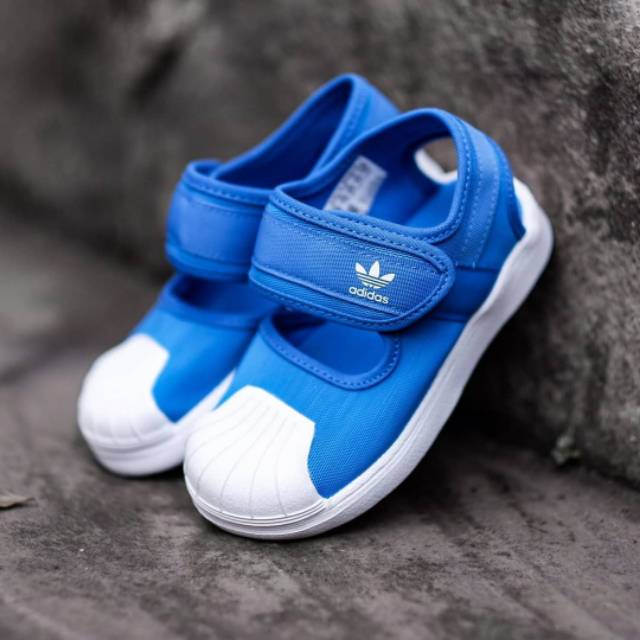 SANDAL SENDAL ANAK SLIPON SELOP ADIDAS SUPERSTAR KIDS VELCRO SANDALS