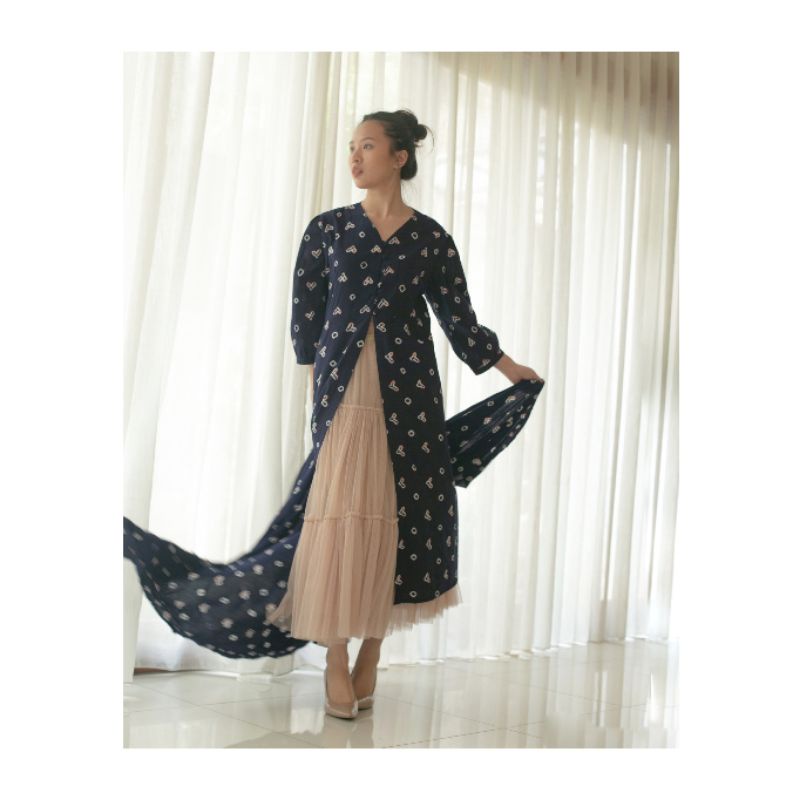 Rêetha_clothes - Outer Wanita Jumputan Wening Navy Blue