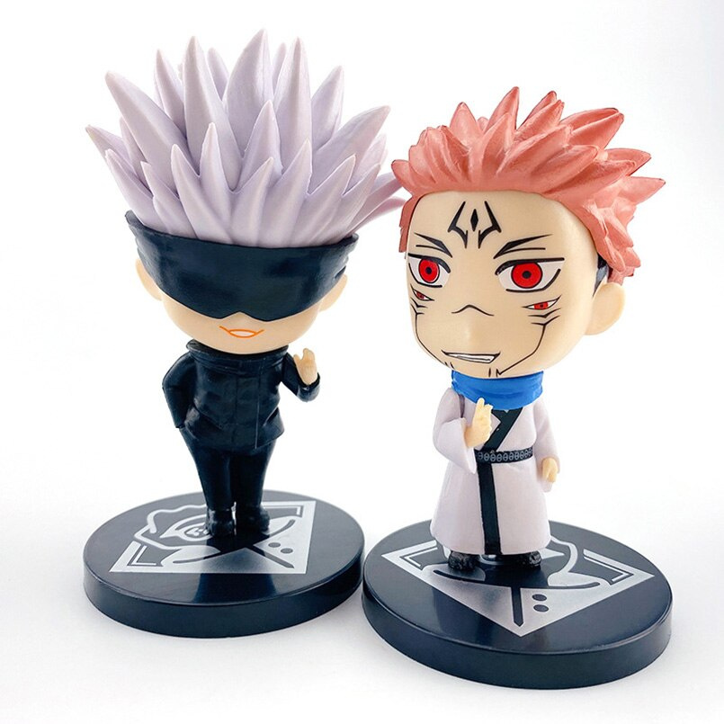 6pcs Mainan Action Figure Anime Jujutsu Kaisen Q Version Yuji Itadori Mysterious Megumi Gojo Satori Gisaki Roses Bahan Pvc