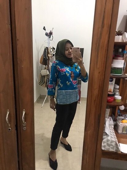 Blouse Batik Wanita Atasan Motif Ayam Warna Tosca  Size  S-m-l-xl-xxl-3l-4l-5l-