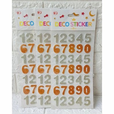 

Sticker Angka Glitter Anak Stiker Angka Gliter Anak