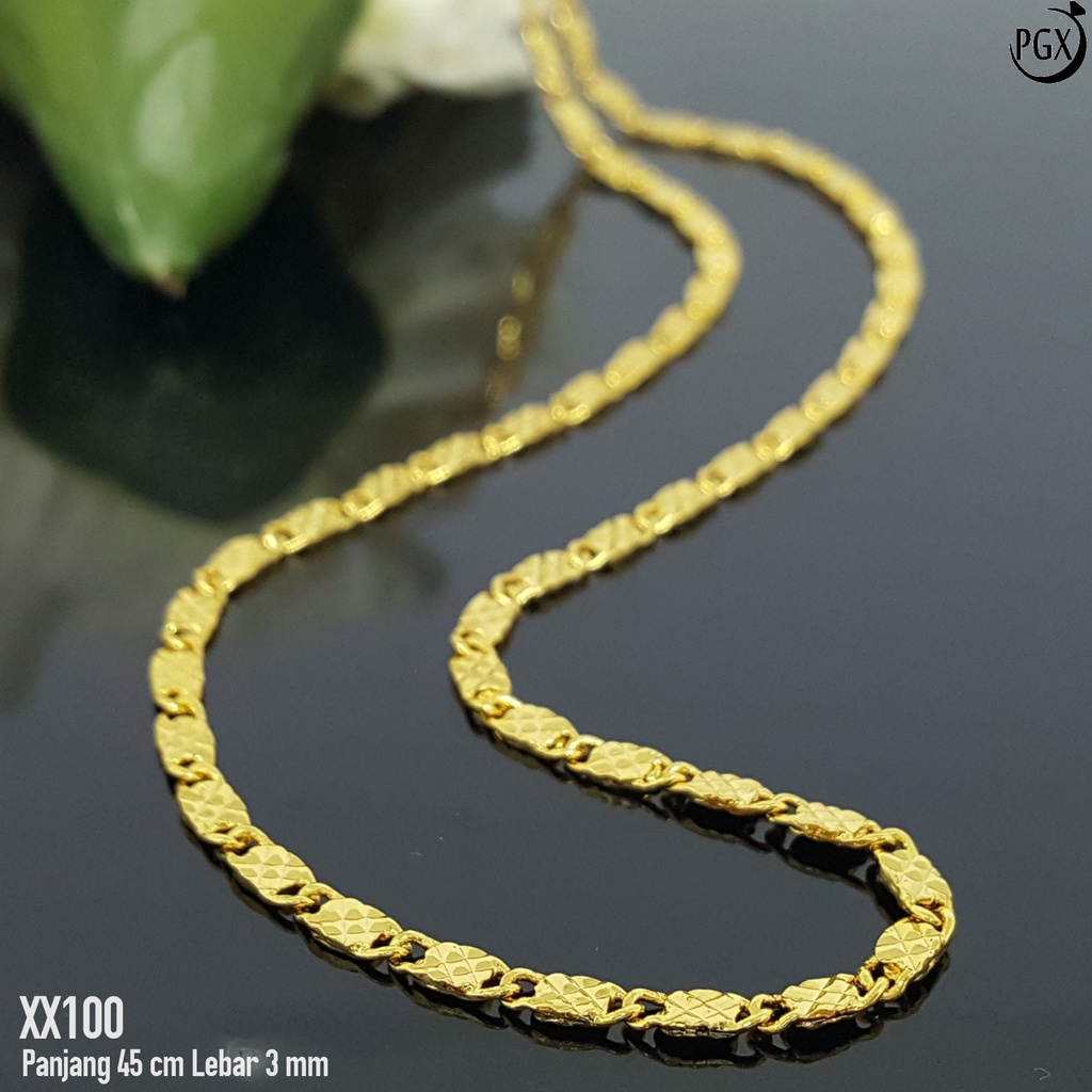 PGX Kalung Pria Wanita Xuping Perhiasan Lapis Emas Aksesoris Fashion Premium - XX100