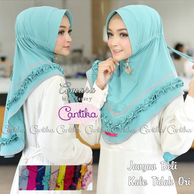 BERGO SERUT AMARA / JILBAB ORI CANTIKA / KERUDUNG JERSI JERSEY / HIJAB INSTAN PET ANTEM POLOS REMPEL