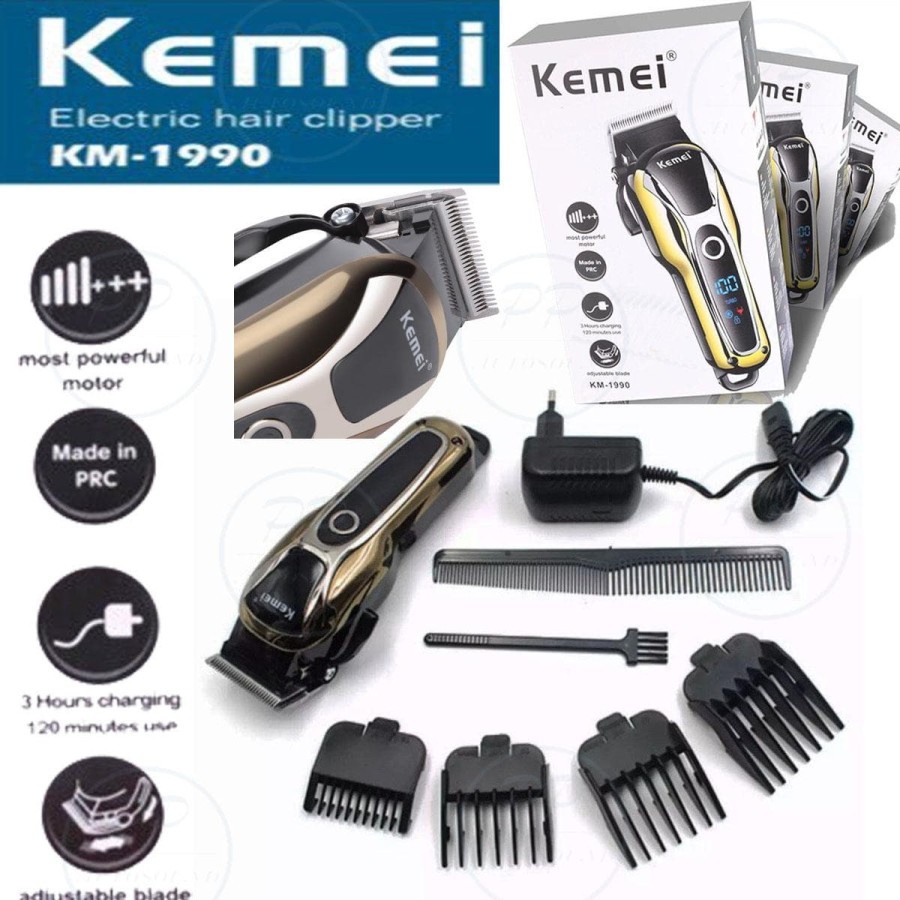 Kemei KM-1990 Turbo Hair Clipper Alat Cukur Rambut Elektrik