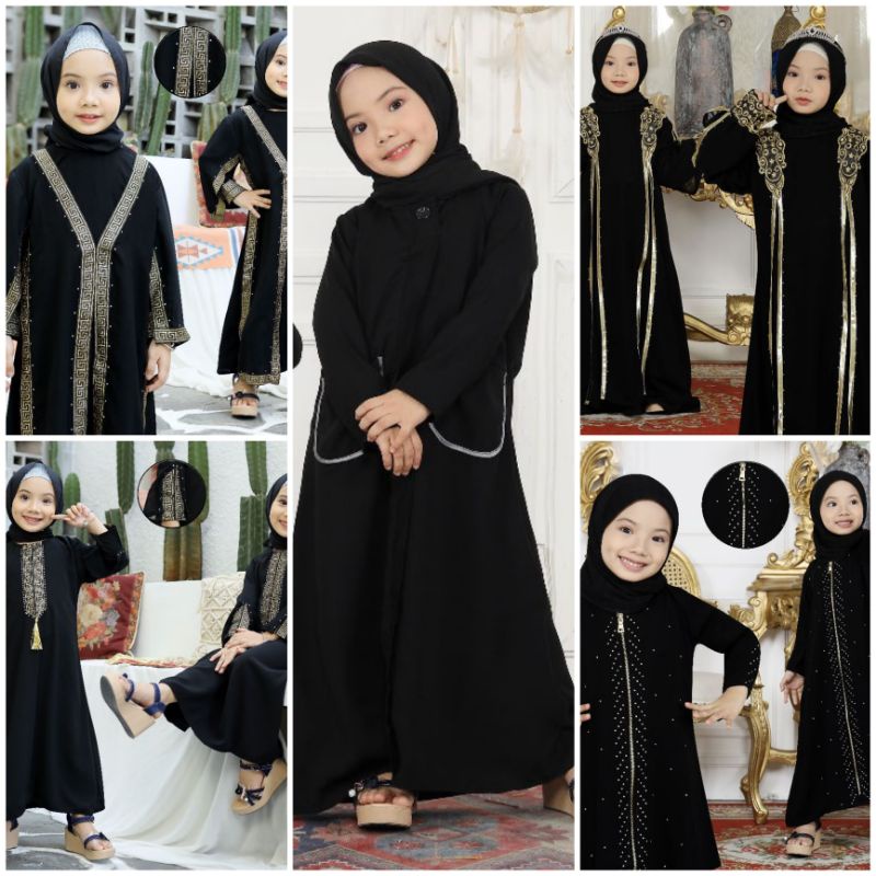 Abaya Anak Basic Hitam Dress Anak Perempuan Turkey Gamis