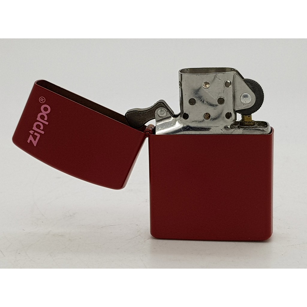 KOREK ZIPPO POLOS MERAH TUA 1 SUARA