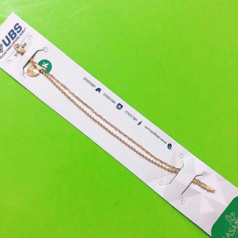 Gelang rantai 2 layer love selep UBS kadar 375 8K