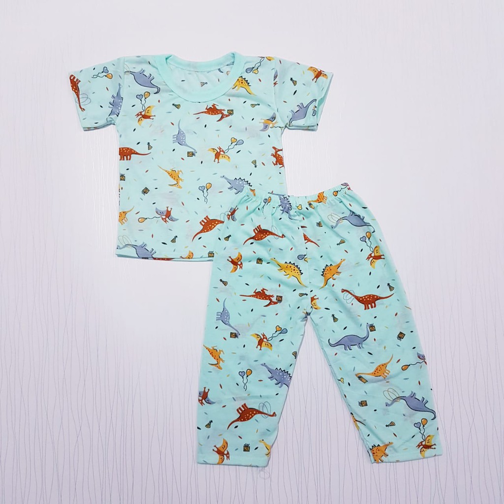 setelan pakaian anak laki-laki lengan pendek celana panjang baju piyma bayi cowo