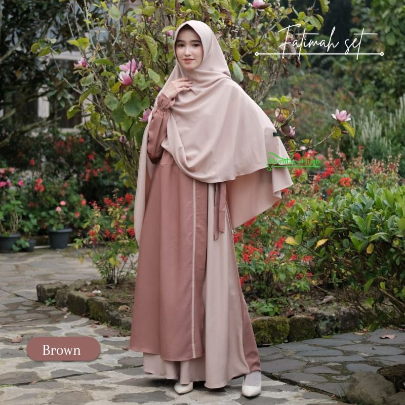 Fatimah Set Mumtaz | Gamis set khimar | gamis kombinasi