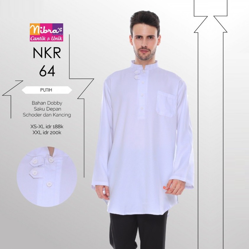GAMIS NIBRAS KOKO NKR 64 PUTIH | SARIMBIT 64