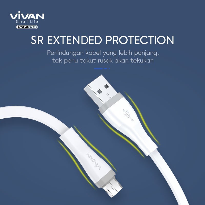 Kabel Data Powerbank Pendek VIVAN Micro Type C Android Iphone 30cm